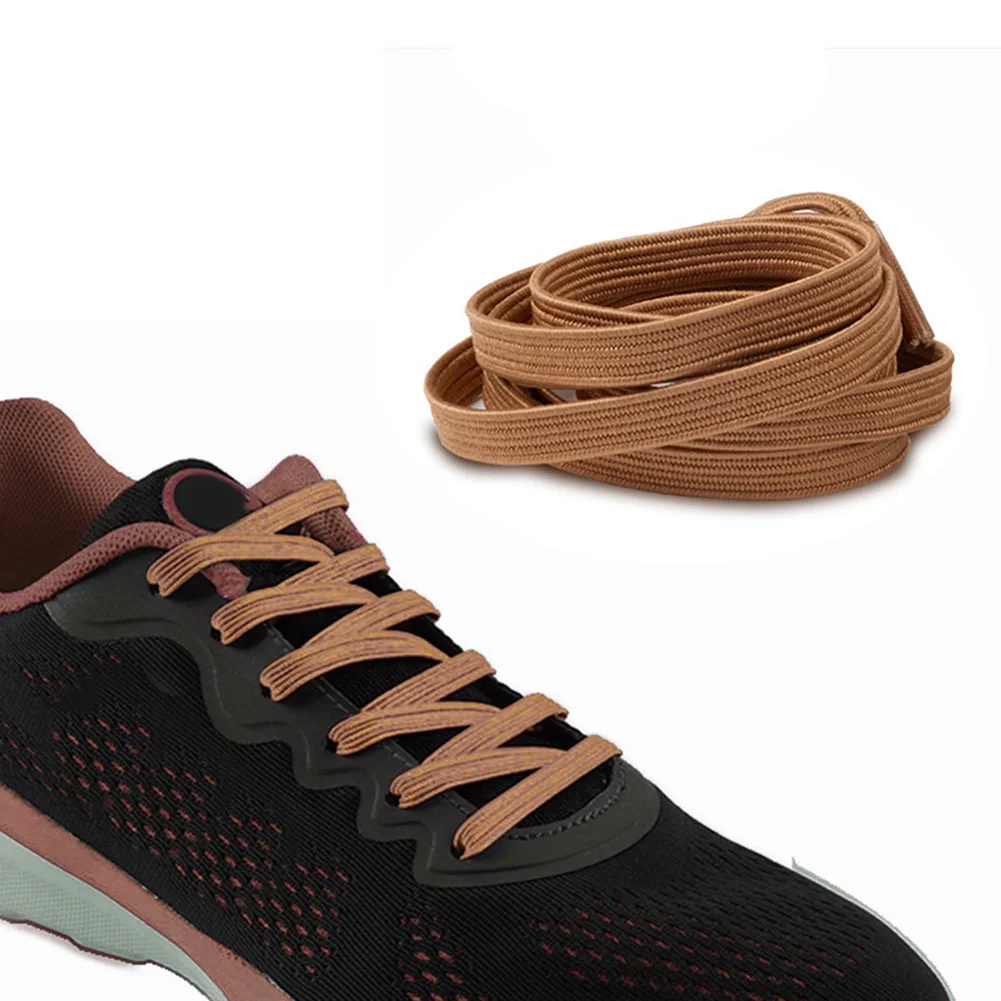 См 100 см забавные ленивые без галстука шнурки быстрый и легкий тапки DIY резиновые шнурки для ботинок мужская обувь одной рукой шнурки 16 цветов - Цвет: Коричневый