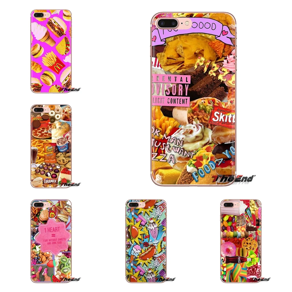 LVOE Junk Food Collage ART Pattern For Samsung Galaxy J1 J2 J3 J4 J5 J6 J7 J8 Plus 2018 Prime 2015 2016 2017 Silicone Skin Cover |