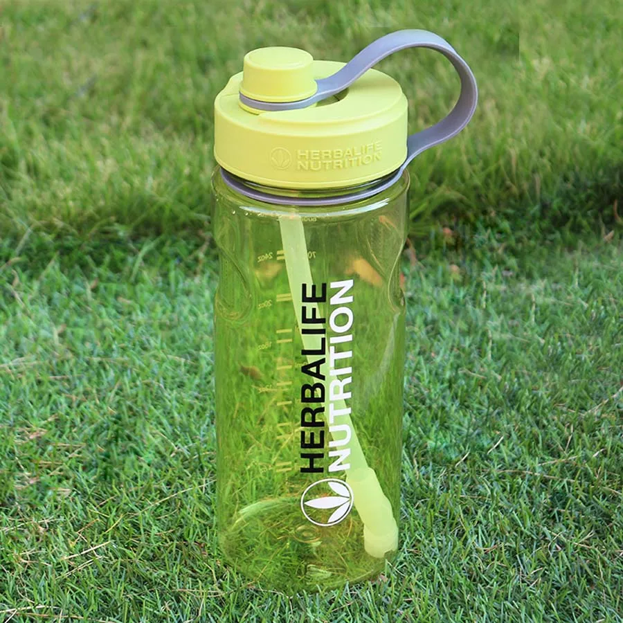 

1000ml Green Transparent Herbalife Nutrition Fashion Portable Space bottle Custom Sports Shaker Straw Water Bottle Free Shipping