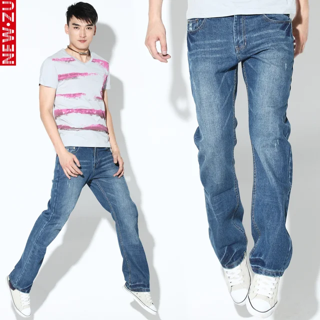 Light Blue Denim Jeans Men Straight Pants Slim Fit 12 Fashion Brand Jean Trousers Discount Sale Aliexpress