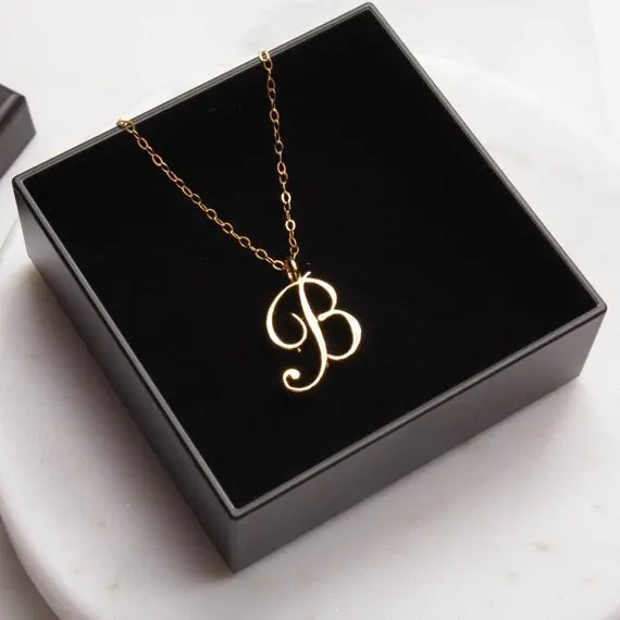 

Small letter Label Simple Initial Logo alphabet B Necklace Fashion Symbol English Initials Letters Charm Pendant Jewelry