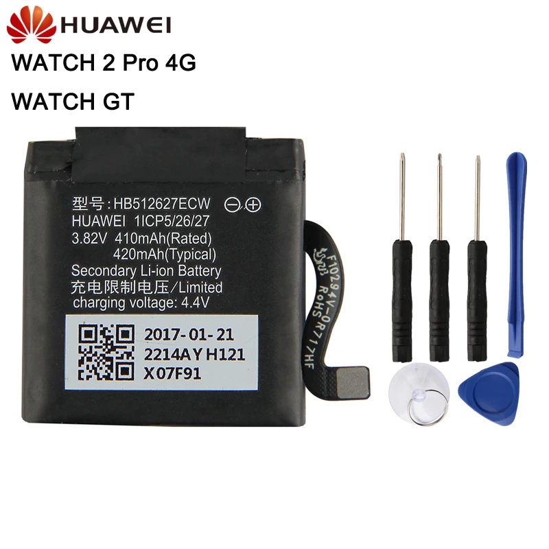 Huawei сменный аккумулятор HB512627ECW для huawei Watch 2 Pro 4G EO-DLXXU Porsche дизайн huawei Watch GT аккумулятор 420 мАч