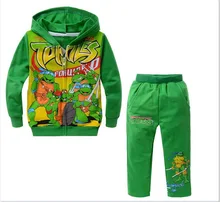 2015 Autumn and winter children’s suits children cartoon suit green cotton suit chilren clothing free shipping