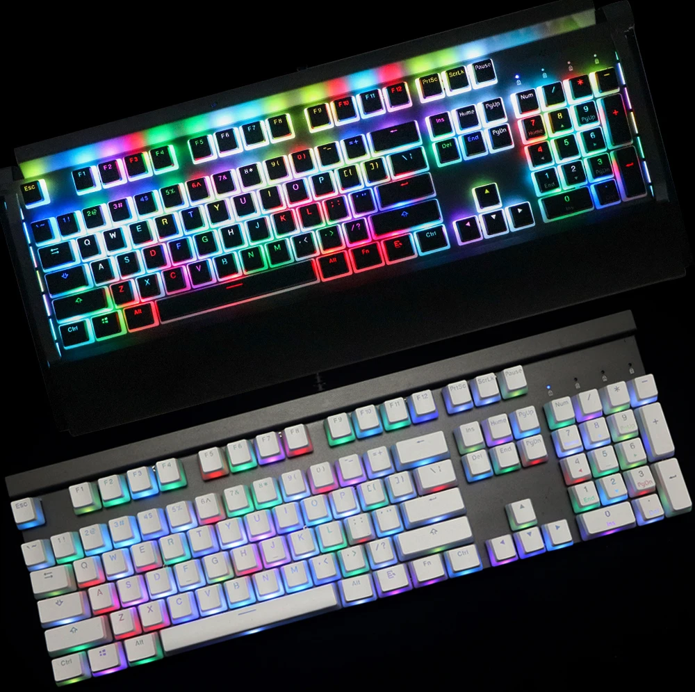 Pudding pbt Doubleshot keycap oem профиль подсветка Keycaps молочно белый розовый черный gh60 покер 87