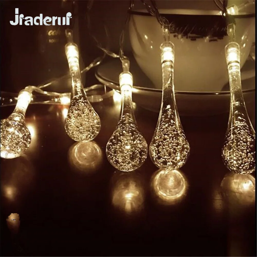 

Jiaderui Led Christmas String Lights Crystal Bubble Water Drop String Light for Garden Wedding Party Garlands Xmas Outdoor Decor