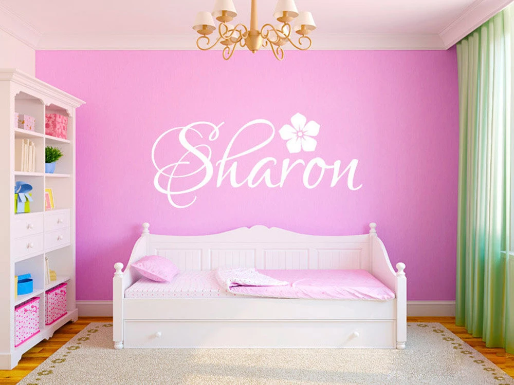 

Personalized DIY Custom Name Art Wall Stickers for Kids Rooms Nursery Decor Creative Flower Girl Name Wall Decal Vinyl Mural