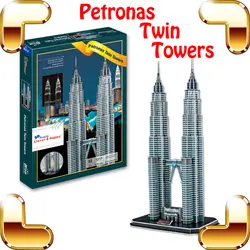 Подарок на Новый год башни Петронас 3D Puzzle Малайзии символическое здание головоломки Пластик Бумага puz игрушка Коллекция Вентиляторы