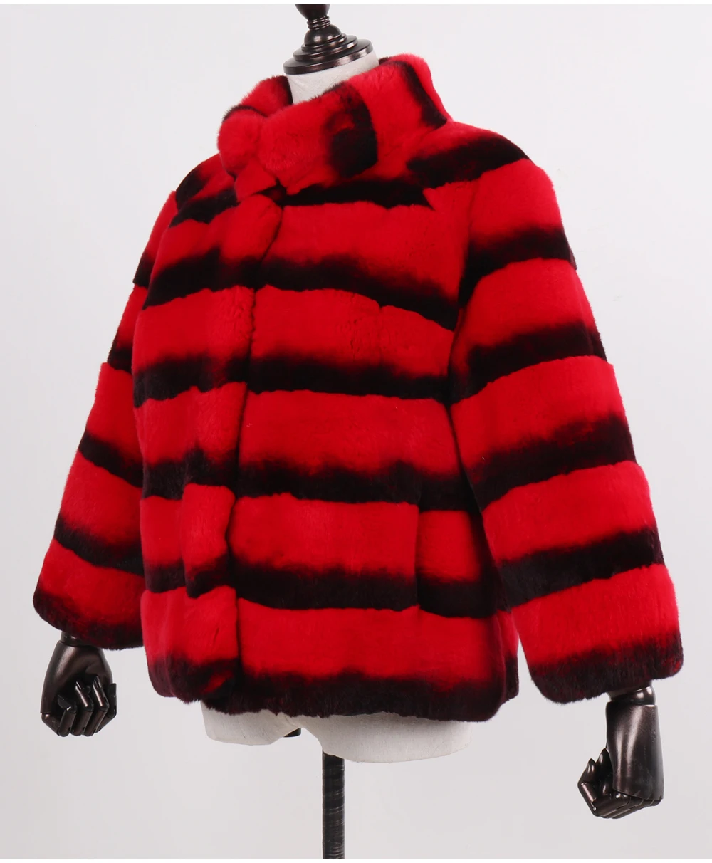 Новая женская шуба из кролика рекс высокого качества натуральный мех кролика Рекс шиншилла цветная зимняя куртка