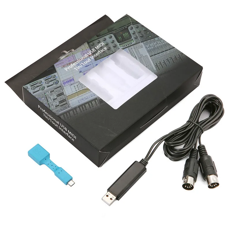 

MIDI Cable 1 In & 1 Out to USB Cable PC Interface Convert For Musical Instruments Piano Keyboard String Parts Accessories