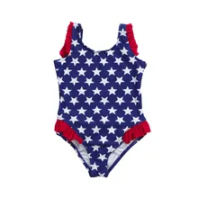 Купальный костюм для маленьких девочек, бикини с принтом звезды, пляжный купальник, летняя пляжная одежда