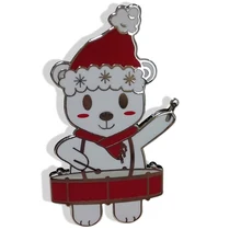 Низкая цена Рождество тема милый жесткий значок с эмалью дешевые пользовательские металлическая брошь