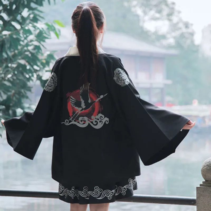 Женское платье в японском стиле Bushido 2 предмета пальто и с длинными рукавами