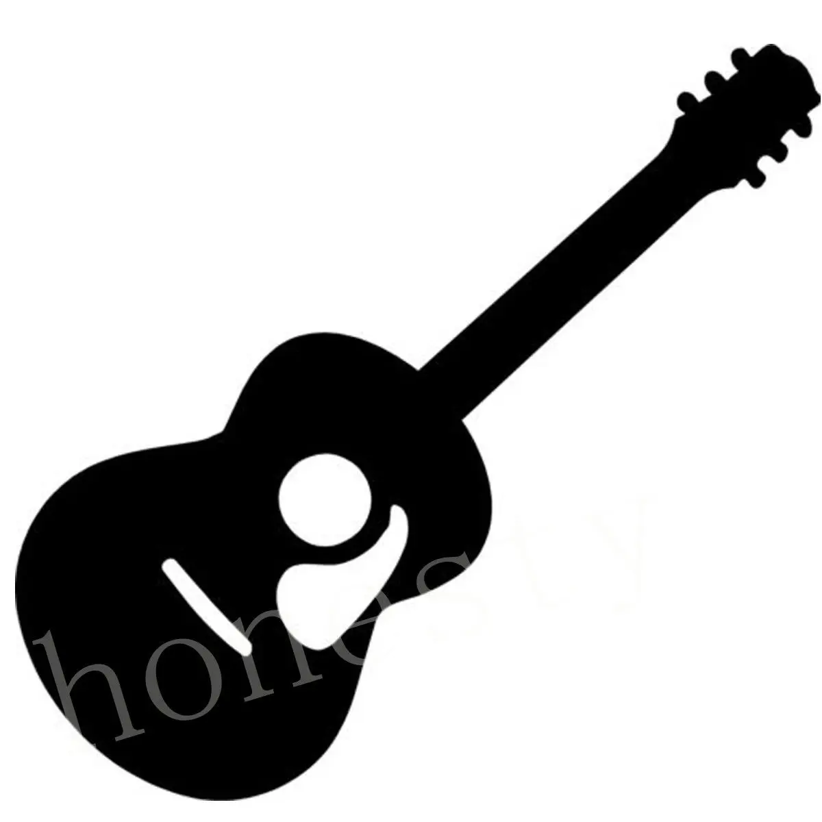 ACOUSTIC GUITAR GRAPHIC VINYL CAR BODY BUMPER WINDOW