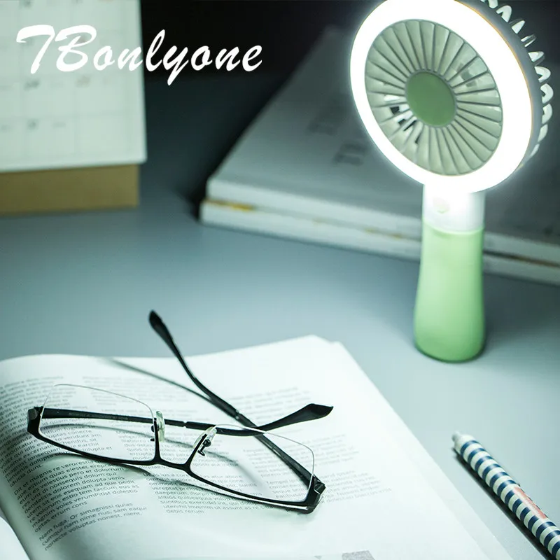 

TBonlyone 1200mAh 2 in 1 LED Fan Hand Portable Fan With LED Light Battery Operated Table Fan Mini Fan with 2 Speed for Outdoor
