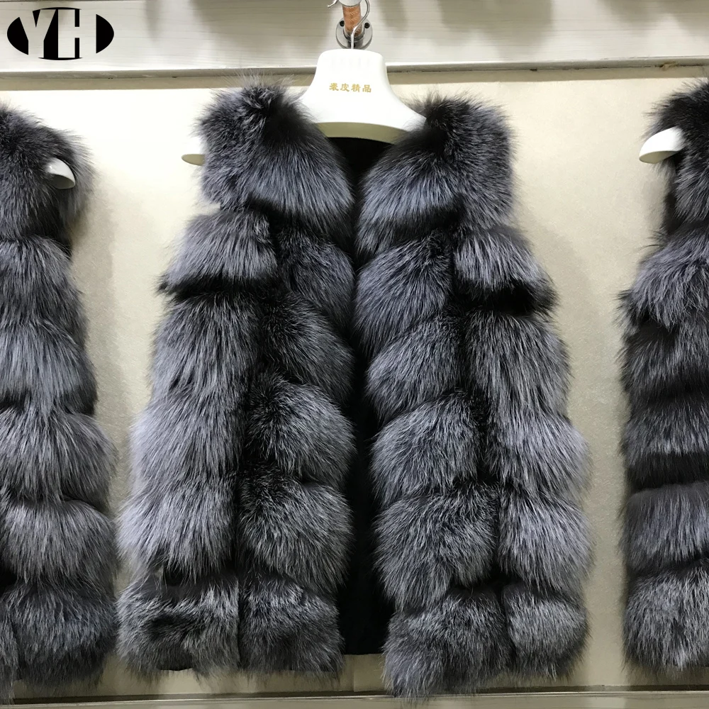 

New Arrival Women real fox fur coat vest winter warm natural natural fox fur waistcoat elegant lady fashion fullness fur gilet