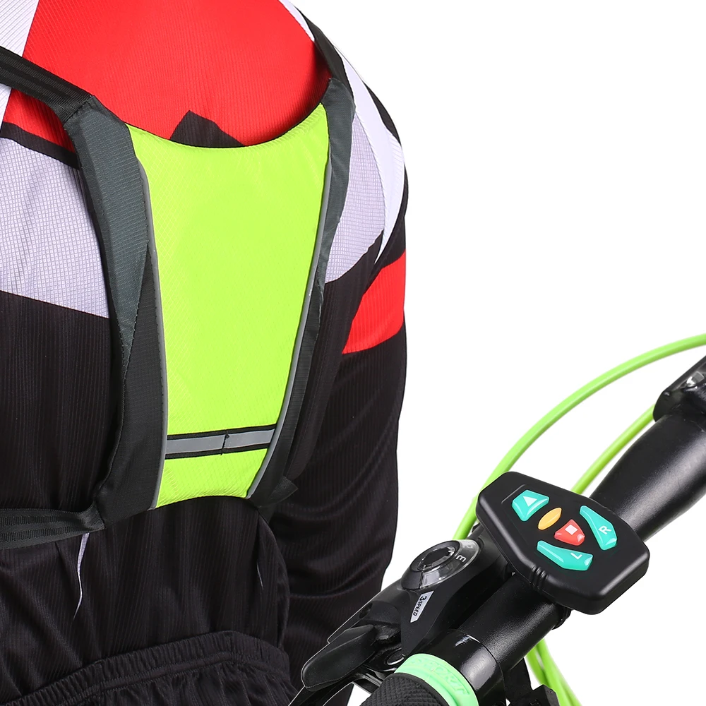 Это Открытый Спорт Велоспорт сумка Шестерни для езды на велосипеде USB светоотражающий жилет рюкзак с светодио дный указатель поворота удаленного Управление