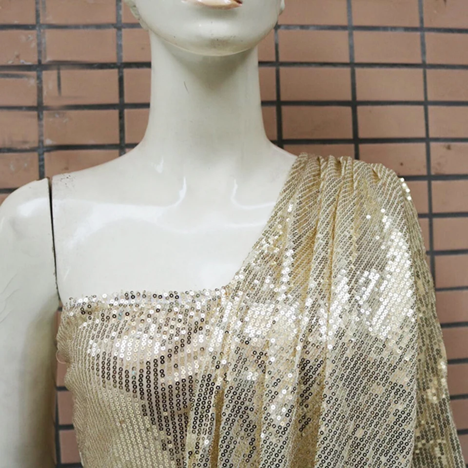 sequin one shoulder drape dress