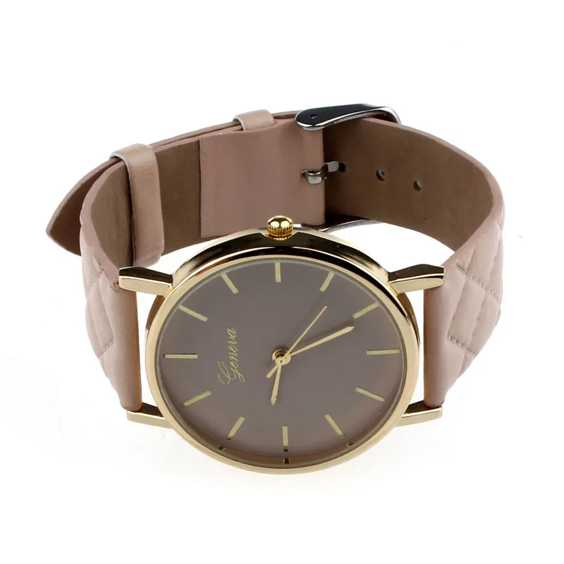 

Unisex Casual Geneva Checkers Faux Leather Quartz Analog Wrist Watch Luxury New Bracelet Femininos Fashion Design Relogio