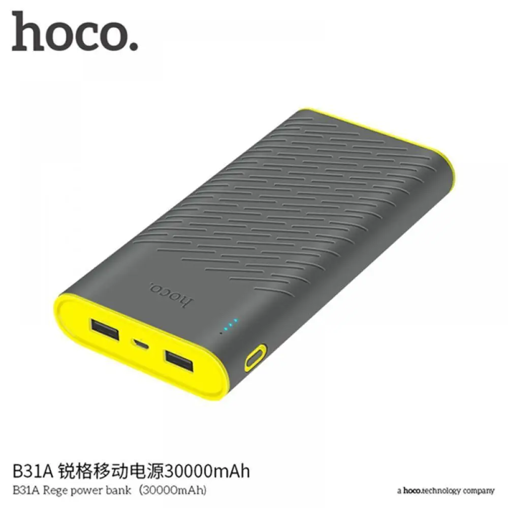 HOCO power Bank 30000 мАч Универсальный внешний аккумулятор портативное Внешнее зарядное устройство для iPhone X XS XR 8 Xiaomi 8 Dual USB Pover bank