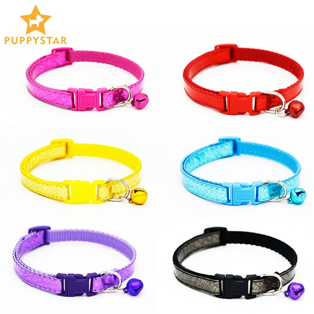 Cute Cat Collar With Bell Breakaway Pets Collars For Small Dogs Cats