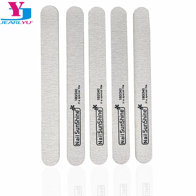 

5pcs Nail Files 180/240 Grey Round Nail Art Wooden UV Gel Tips File Sanding Tools For Salon Pedicure Manicure Set For Beautity