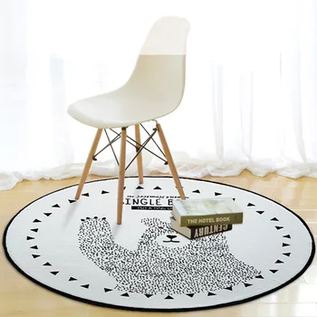 

Cute White Bear Carpet Rugs Nordic Style Living Room Bedroom Soft Thicken Round Carpets For Children Anti slip carpet Door Mat