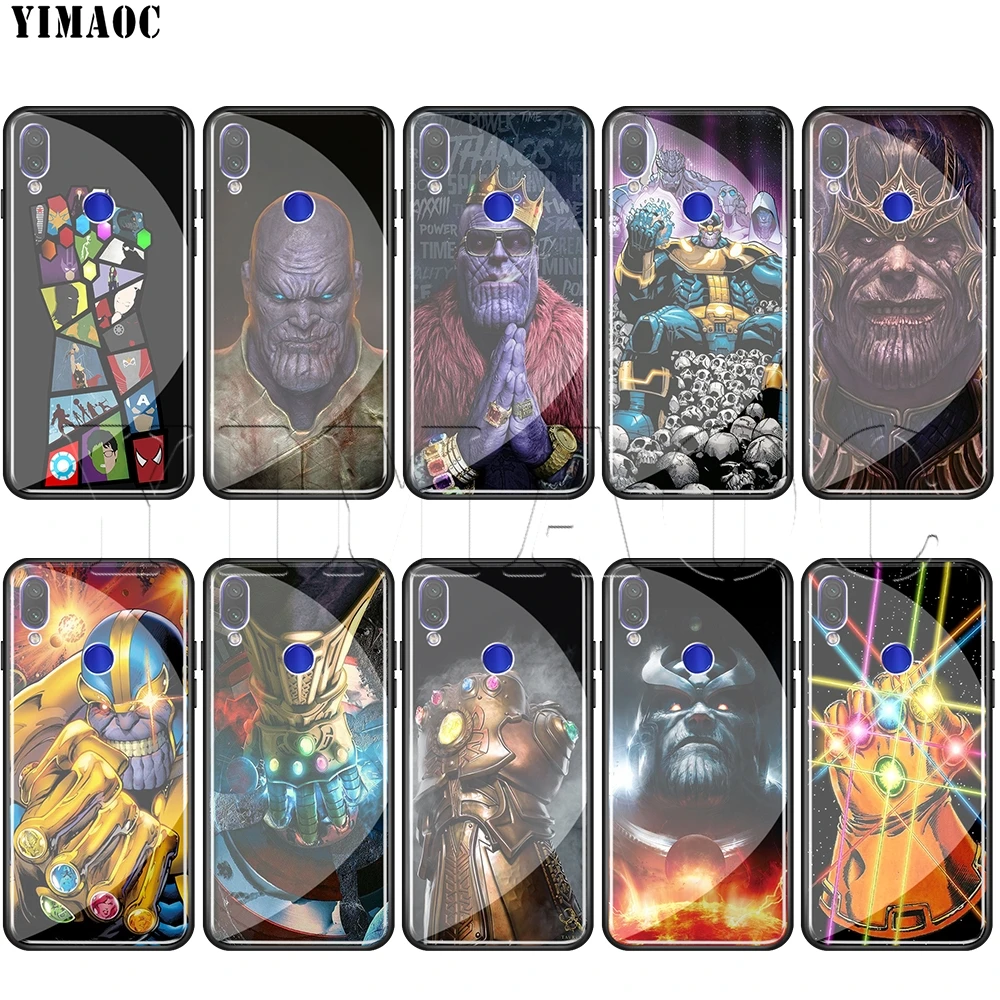 

YIMAOC Thanos Marvel Tempered Glass Case for xiaomi redmi note 4X 5 6 7 Pro 6A 8 9 A1 A2 Pocophone F1