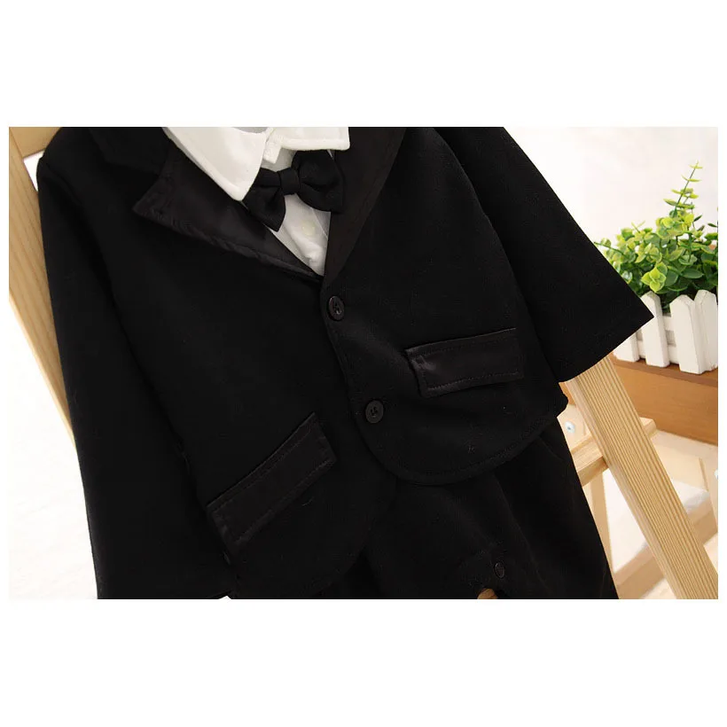 Autumn Gentleman Baby Clothing Set Tie long Sleeve Coat Newborn Boys Wedding Clothes Modern Wedding Suits For Baby Boys