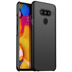 Luxury Matte Plastic Slim Phone Case - Hard PC Back Cover for LG V40 ThinQ (Black)