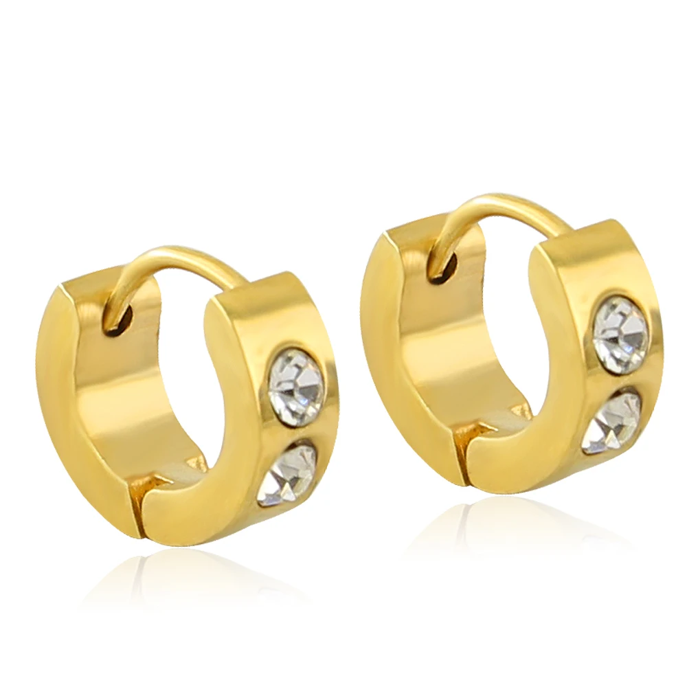 1 Pair New Fashion Small Hoop Earring Crystal Hoop Huggie Earrings