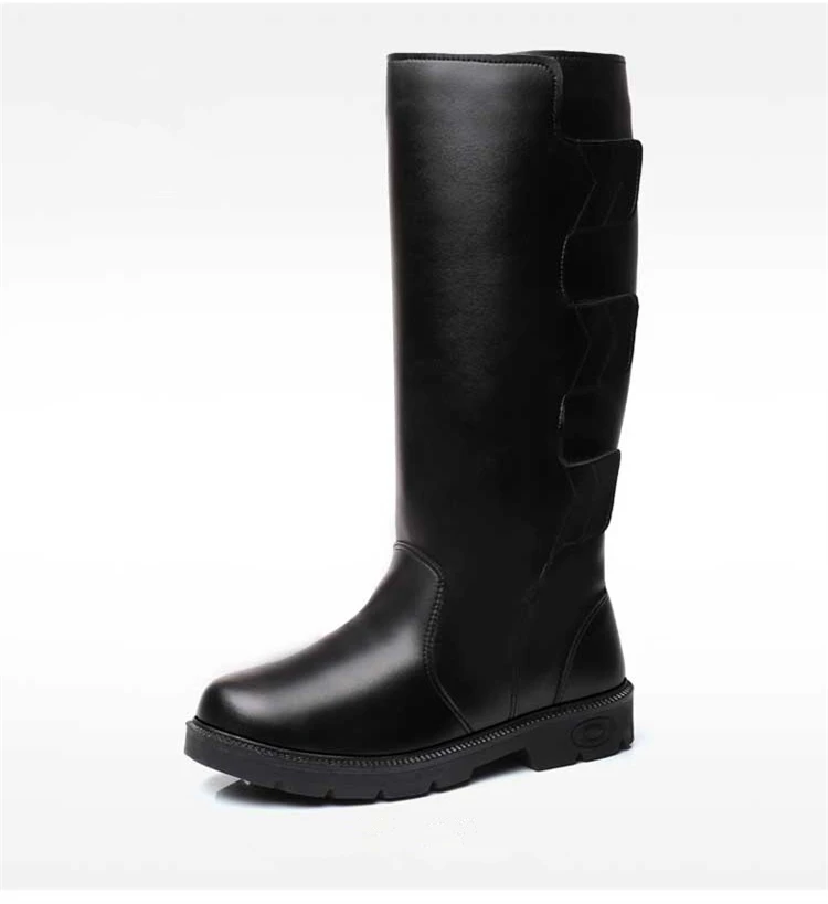 men plush lining waterproof hook loop snow boots