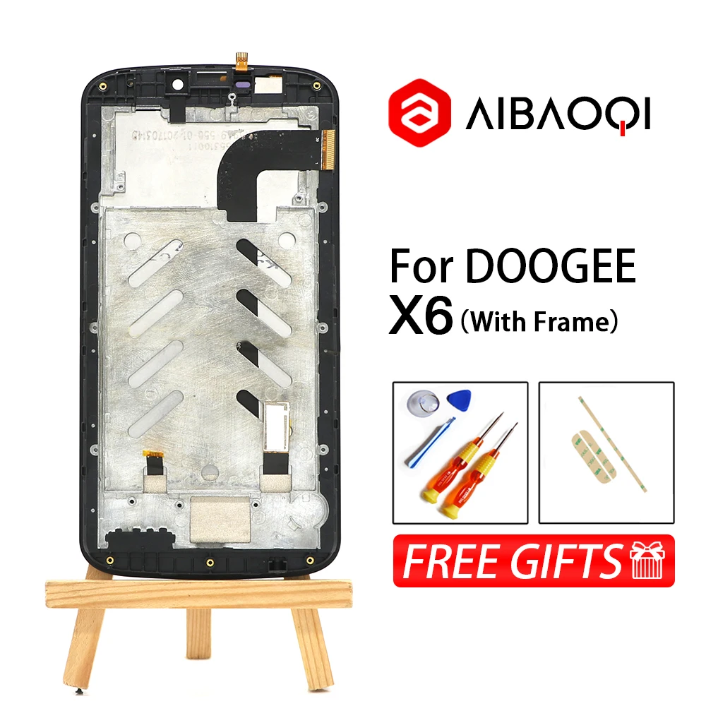 AiBaoQi 5,5 дюймовый сенсорный экран 1280X720 ЖК-дисплей+ рамка в сборе для телефона Doogee X6/X6 Pro