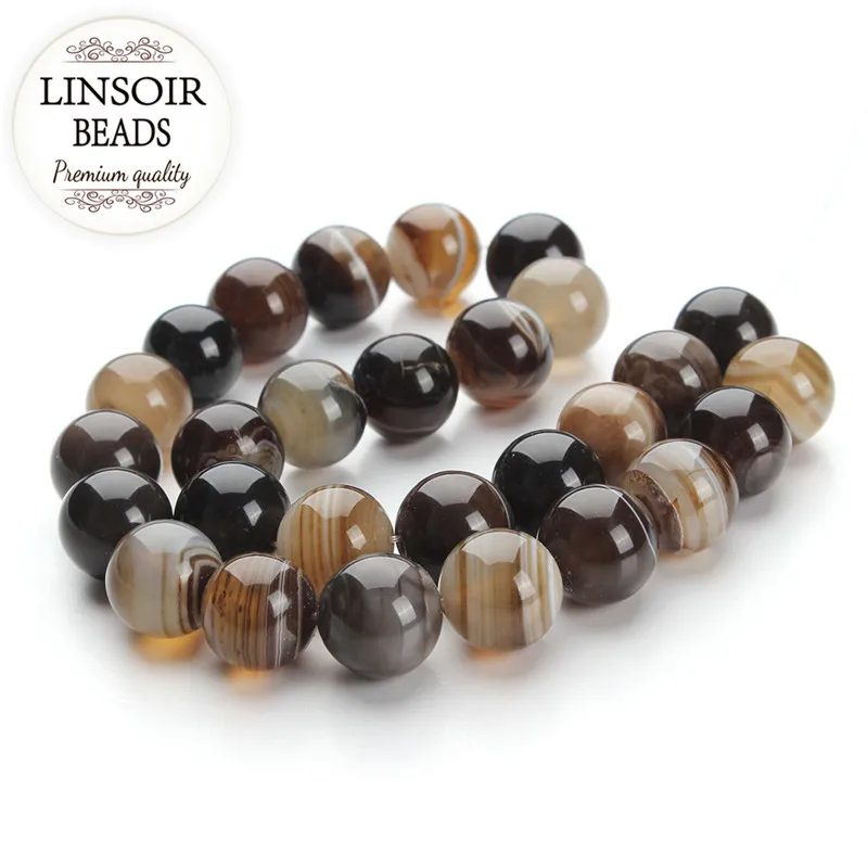 

Natural Stone Onyx Stone Round Striped Loose Beads 40cm pack 4/6/8/10/12/14/16mm For Jewelry DIY Findings F1488