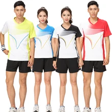 Adsmoney теннисные рубашки костюмы Наборы короткий рукав Фитнес Спортивная Для мужчин Для женщин Теннис Джерси тройник теннис рубашки с Шорты