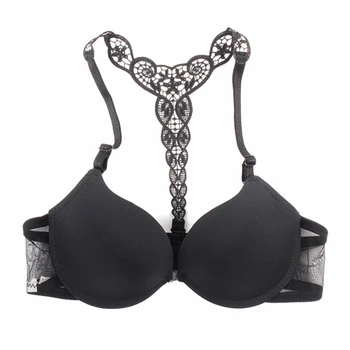 

Sexy Push Up Bras for Women Front Closure Lace Racer Back Seamless Racerback Bra Smooth Size 32-36B
