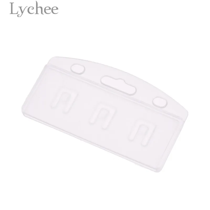 Lychee Life 10 шт. прозрачный наполовину ID держатель для карт s пластиковый портативный кредитный держатель для карт принадлежности для хранения путешествий аксессуары