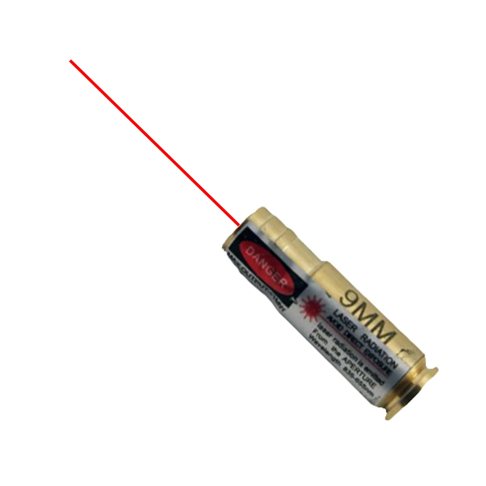Tactical 9mm Red Dot Laser Bore Sighter 9mm Cartridge Red Laser Hunting