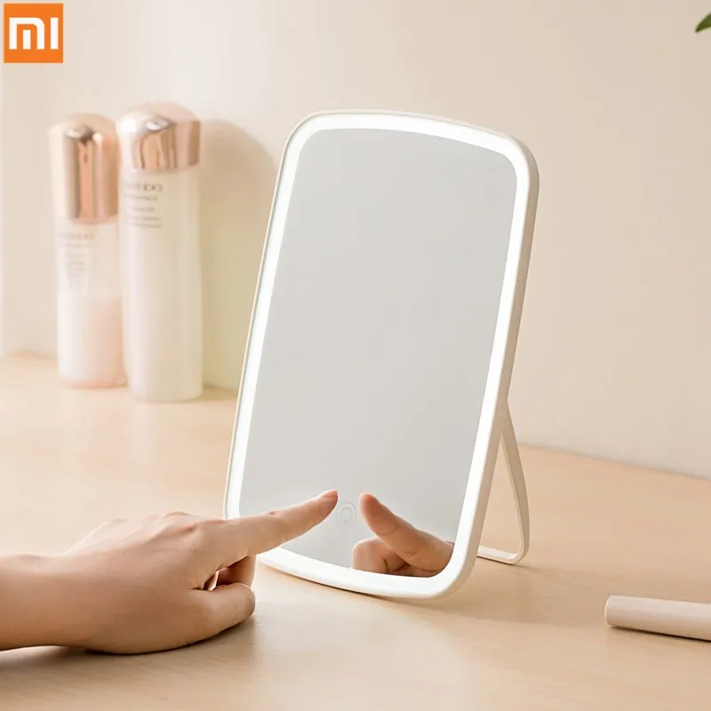 Original xiaomi Mijia makeup mirror Smart Intelligent portable desktop led light folding dormitory | Бытовая техника