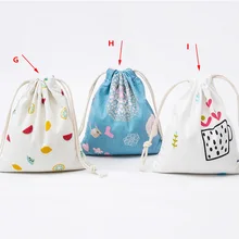 Unisex Deer Print Canvas Drawstring Backpack Women Candy Jewelry Shopping canvas bag Shoes Travel Organizer Bag Pouch