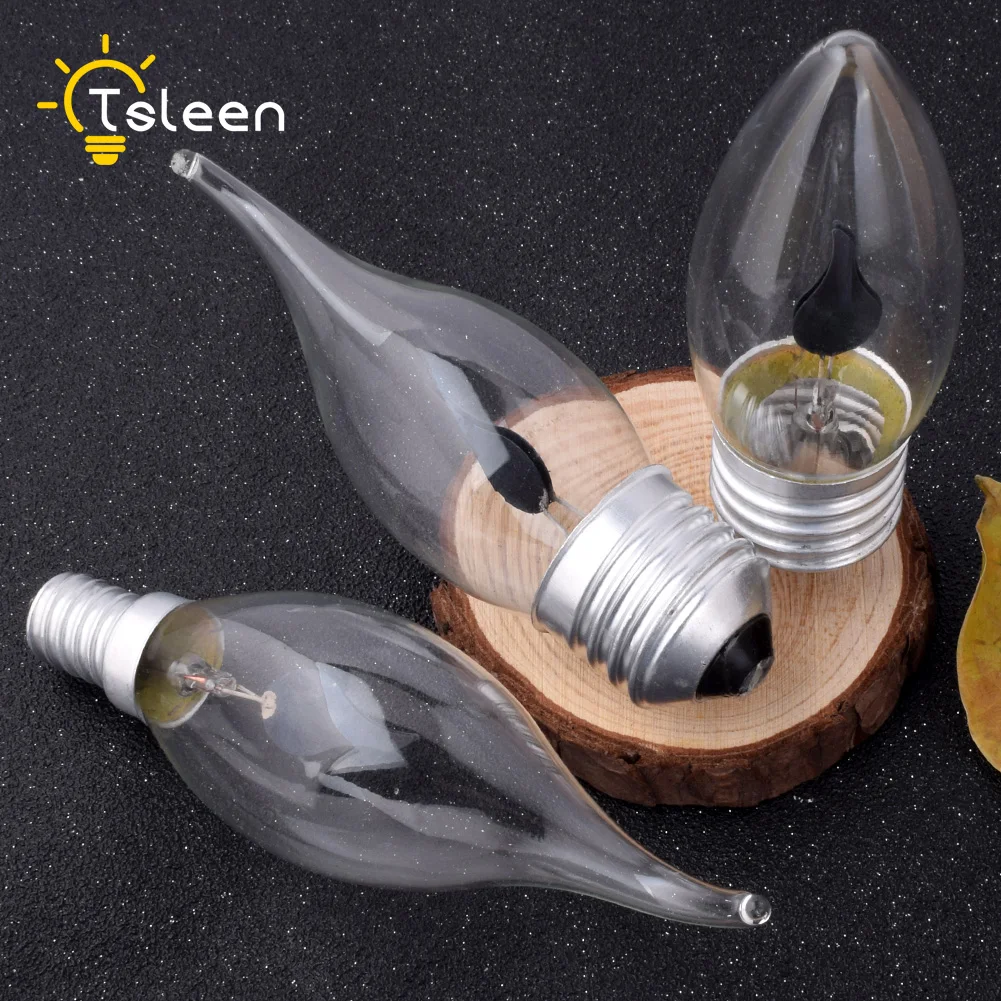 E14 E27 ретро Светодиодная лампа Эдисона LED эффект пламени огонь свет мерцающее