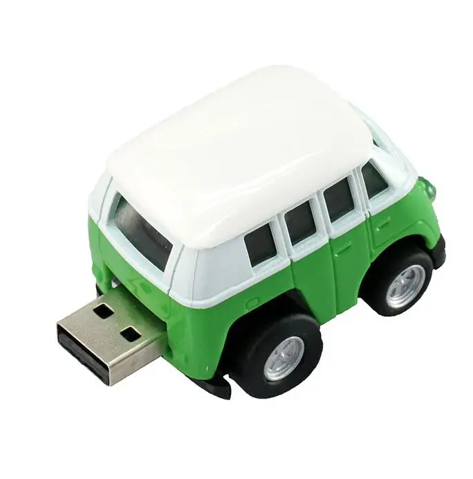 Школьный автобус, USB флеш-накопитель, модель мини-машины, 4 ГБ, 8 ГБ, 16 ГБ, 32 ГБ, 64 ГБ, 128 ГБ, флешка, USB 2,0, флешка, флеш-карта - Цвет: green