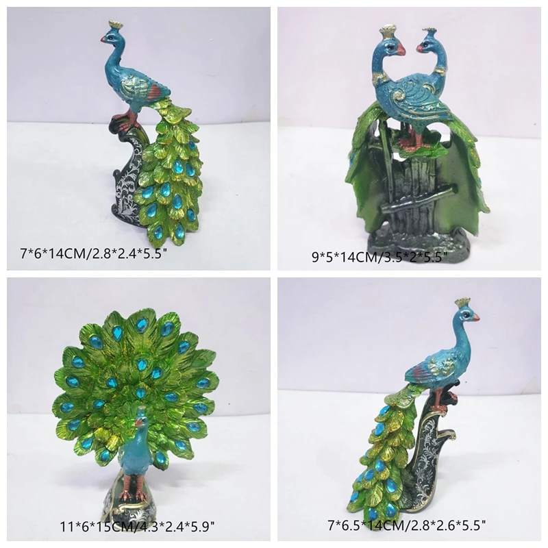 

Peacock Resin Ornaments Figurine Home Art Decor TV Cabinet Wine Cabinet Decorations Crafts Wedding Birthday Gift FPW9228