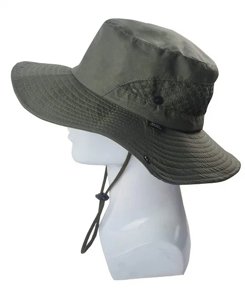 SUNLAND мужская с широкими полями упаковываемая летняя шляпа ведро шляпа для сафари идеально подходит для рыбалки садоводства пешего туризма кемпинга на открытом воздухе - Цвет: A olive green