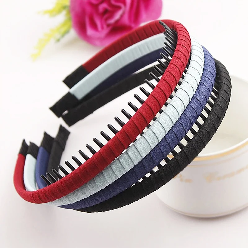 

Cloth Wrap Ladies Hair Accessories 1PC Fashion Women Headdress Solid Korean with Teeth Hot Sale Hair Hoop Headband High Quality