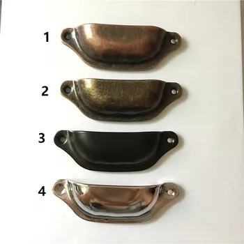

97mm Retro Metal Kitchen Drawer Cabinet Door Handle Furniture Knobs Hardware Cupboard Antique Brass Shell Pull Handles,2Pcs