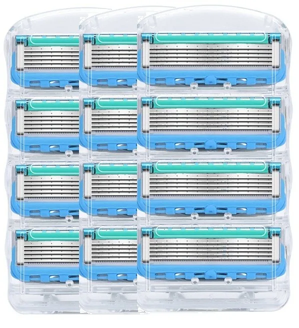 

12pcs/Pack Men's Face shaving Razor Blades Beard Shaver Blade Men High Quality Sharp Razors Blade Gillettee Fusione Proglide