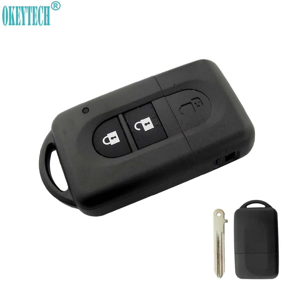 

OkeyTech 2 Buttons Replacement Car Key Cover Smart Remote Key Fob Case Shell For Nissan Micra Xtrail Qashqal Juke Duke Navara