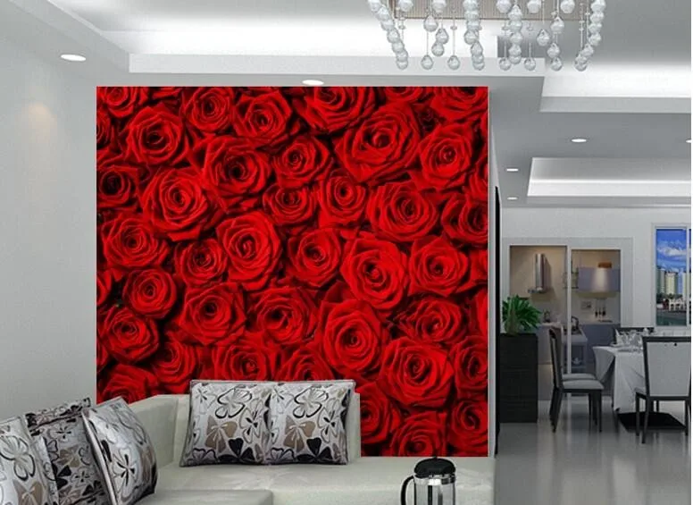 3D фото обои современные Розы Стены гостиной ТЕЛЕВИЗОР стены обои 3d фон обои wall art большая фреска