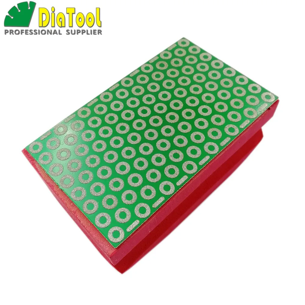 2pcs/pk  #200 Electroplated Diamond hand polishing pad, foam-backed coated grinding block professional quality