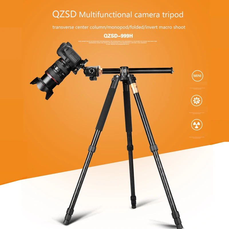  Q999H Professional Camera Tripod 61 Inch Portable Multifunction Aluminium Tripod for Canon Nikon So